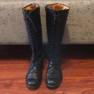 Frye Vienna Black Leather Riding Boots